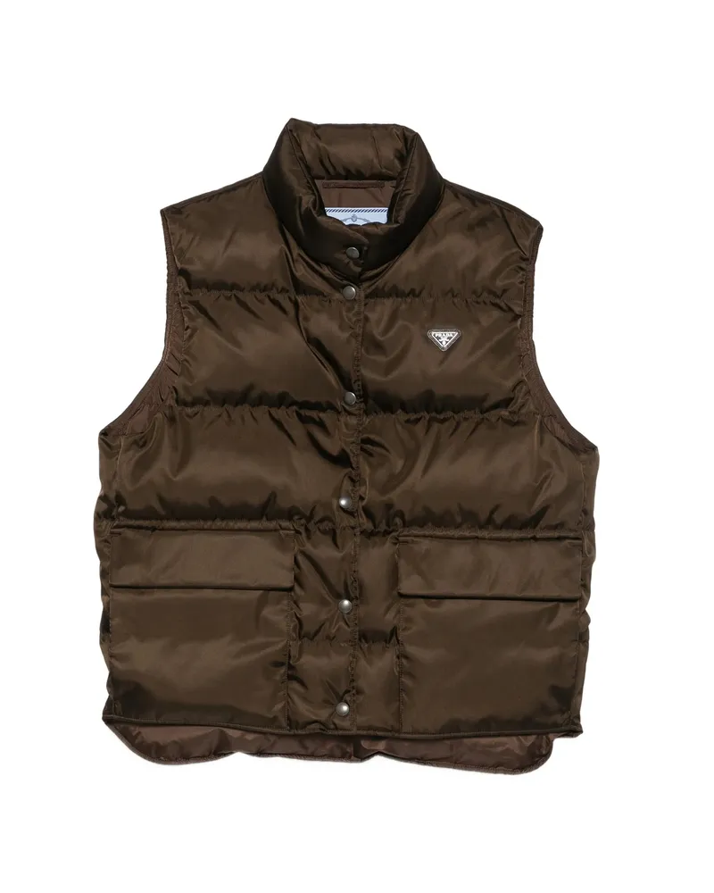 Prada Re-Nylon Quilted Gilet Brown