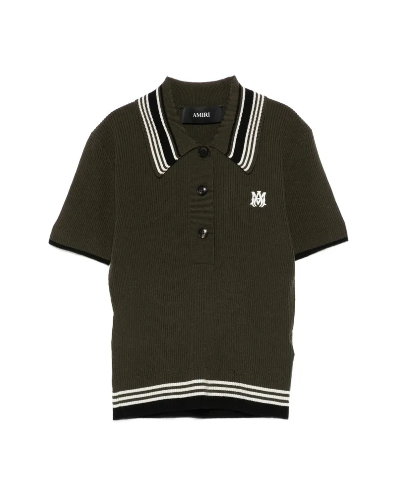 Amiri Logo-embroidered Polo Top Green