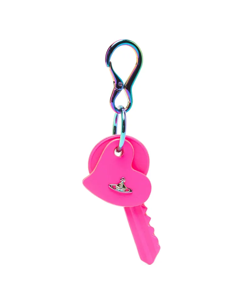 Vivienne Westwood Orb Heart-shaped Keyring Pink