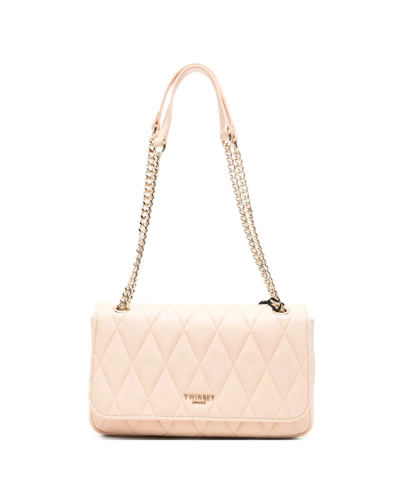 Twin-Set Quilted Chain Shoulder Bag Pink