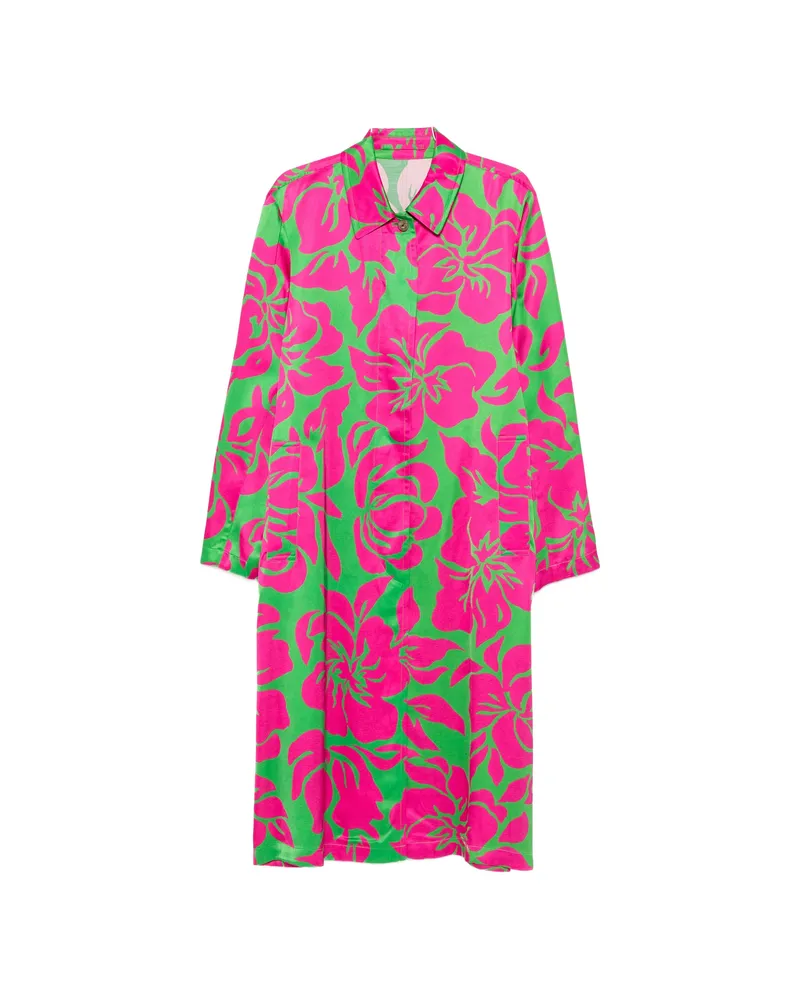 Dries van Noten Raltonas Floral-print Satin-finish Dress Pink