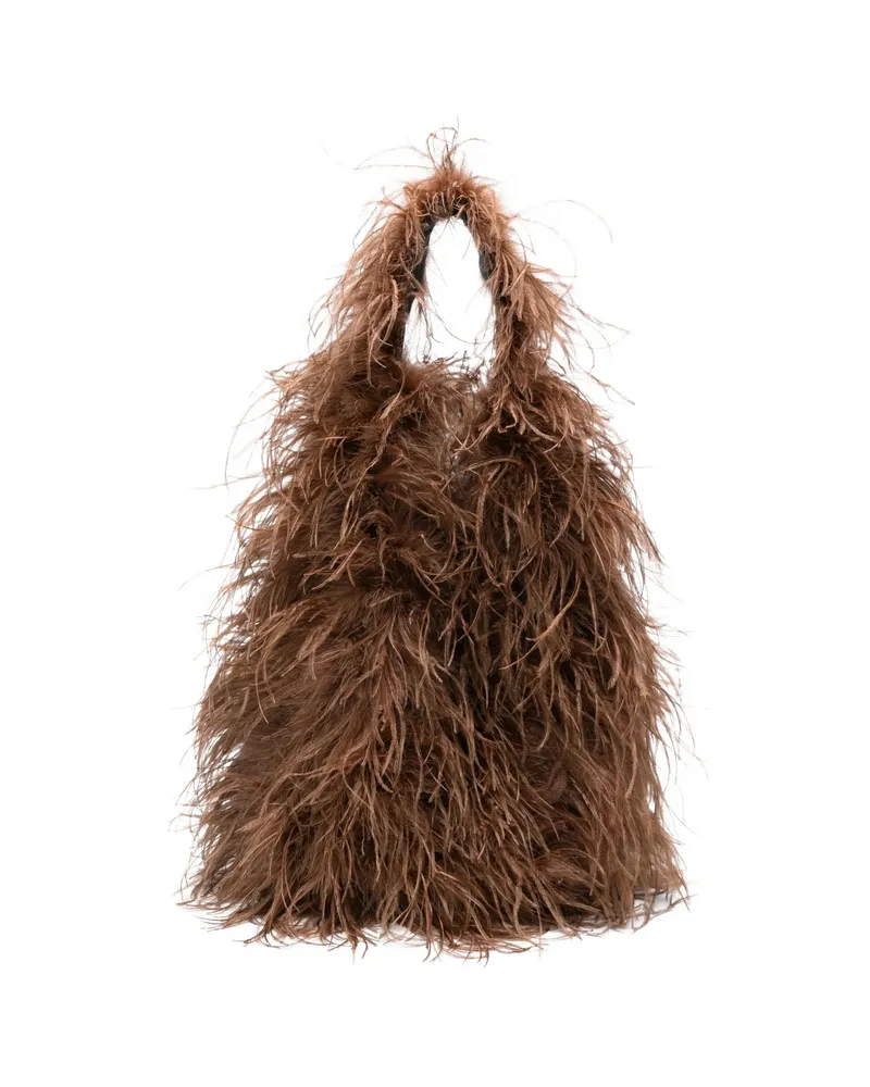 Yves Salomon Brown Shoulder Bag Brown