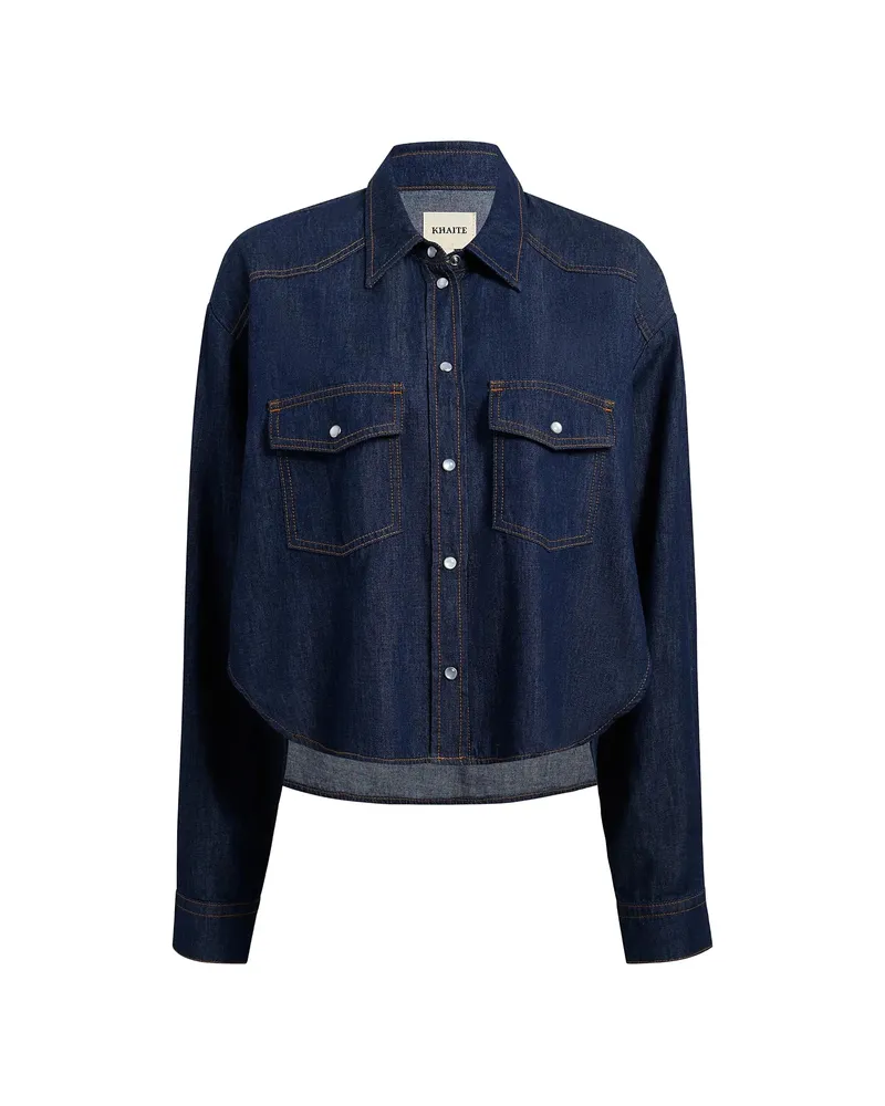 KHAITE Grenon Patch-pocket Shirt Blue