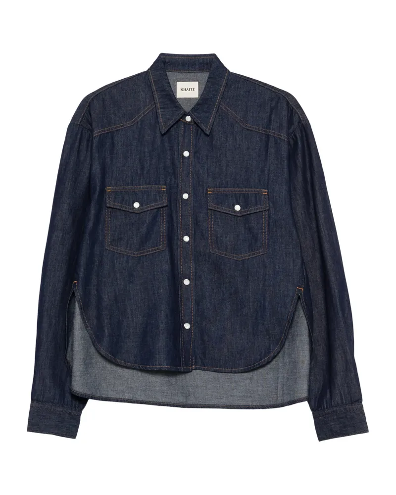 KHAITE Grenon Patch-pocket Shirt Blue