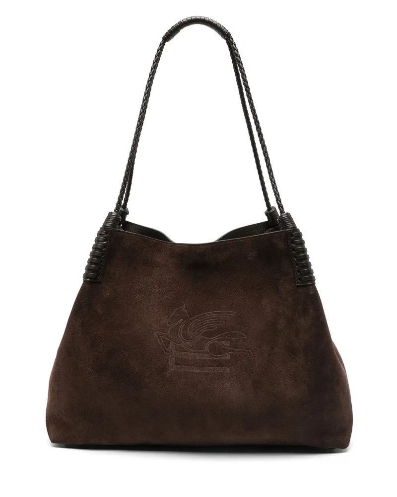 Etro Suede Shoulder Bag Brown