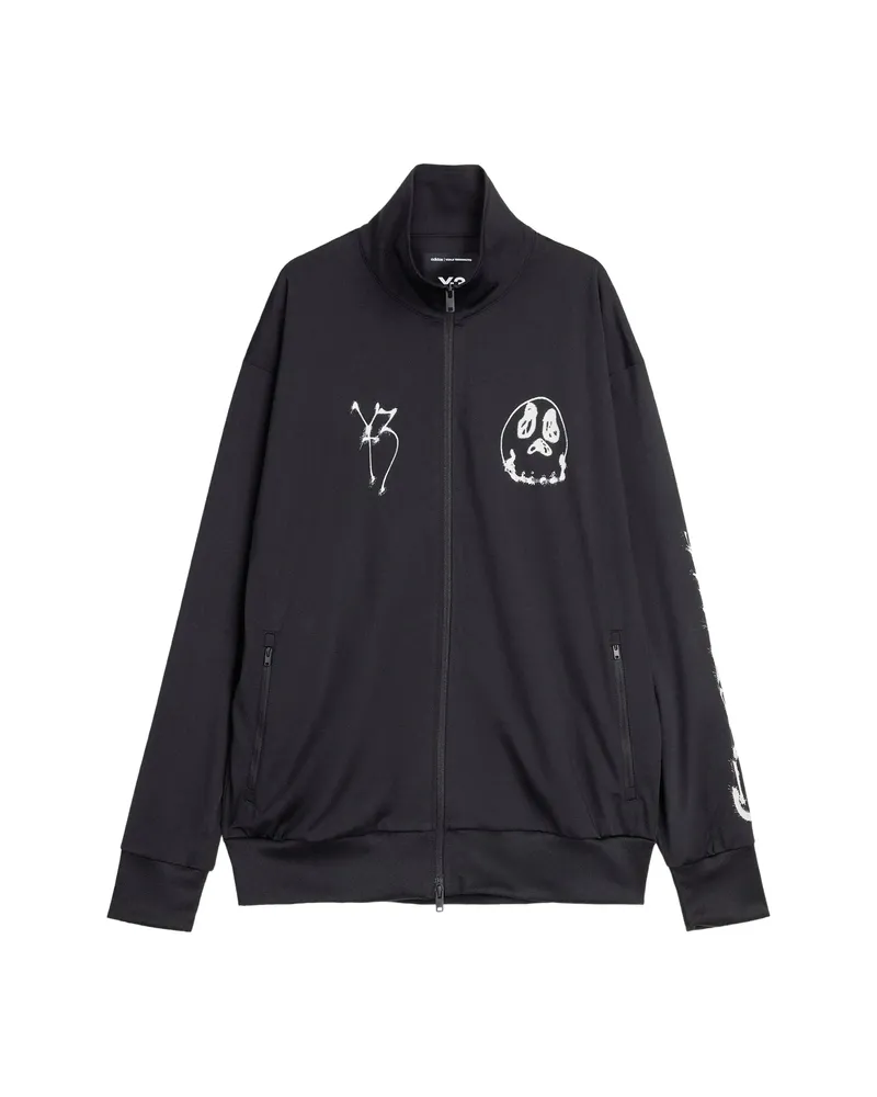 Y-3 X Adidas Graphic-print Zip-up Sweater Black