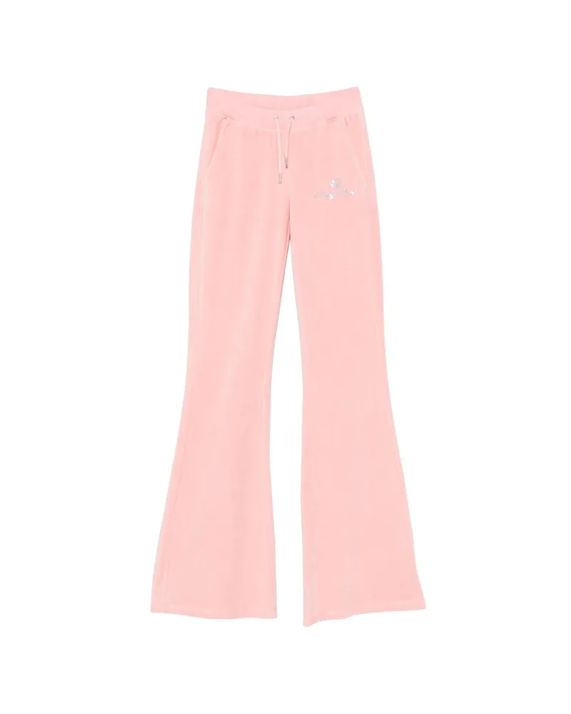 SPORTY & RICH X Juicy Couture Logo-embellished Velour Track Pants Pink