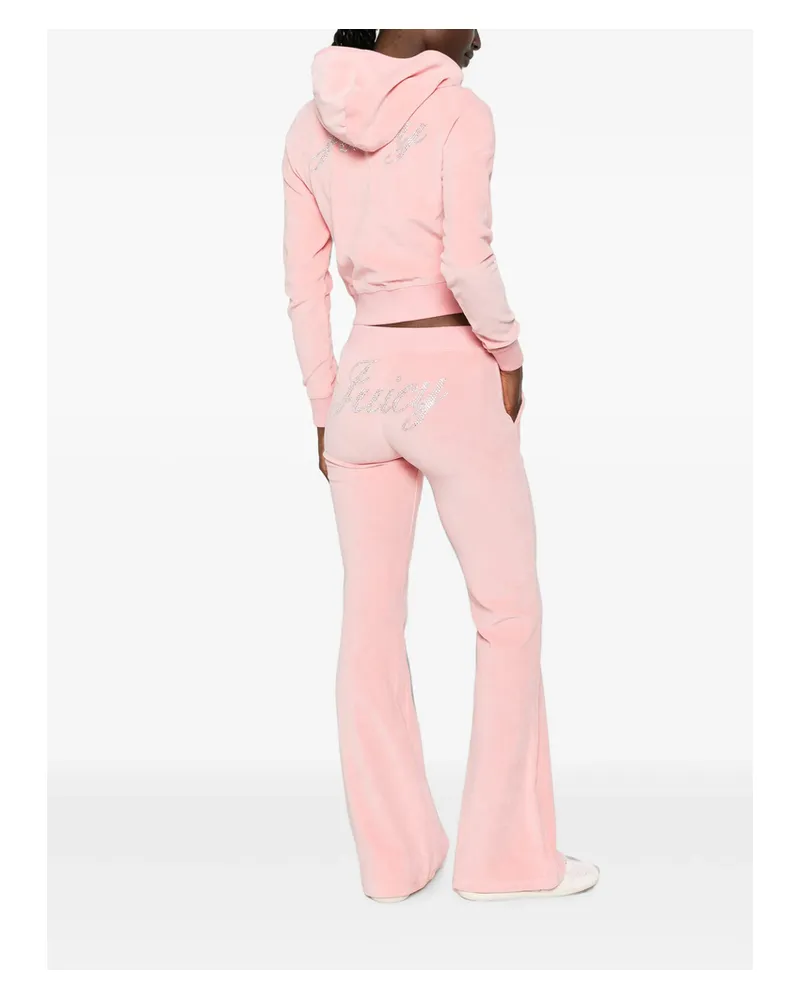 SPORTY & RICH X Juicy Couture Logo-embellished Velour Track Pants Pink