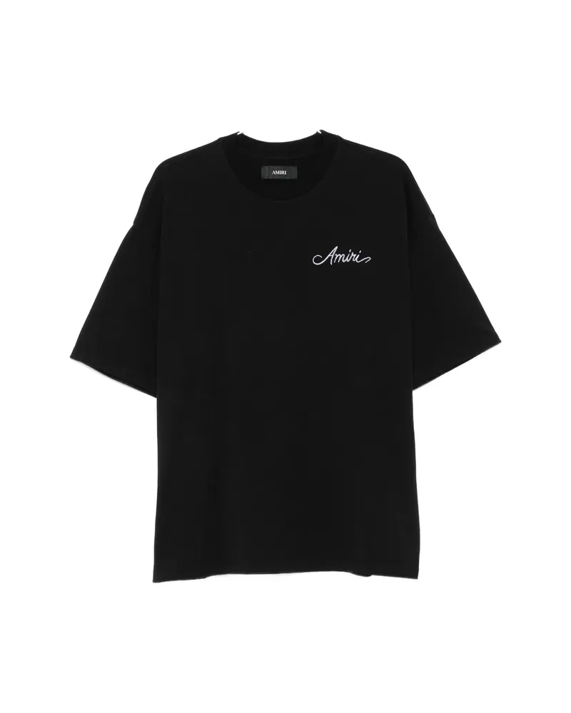 Amiri Logo-embroidered Bandana-print T-shirt Black