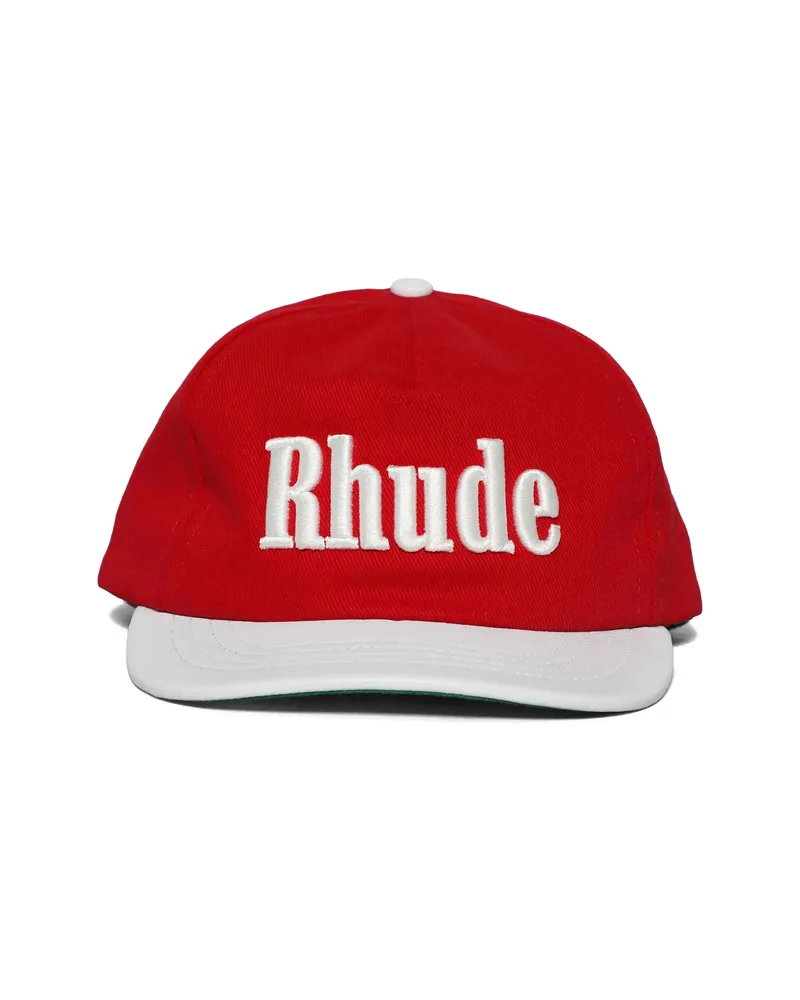 RHUDE Logo-embroidered Two-tone Cap Red