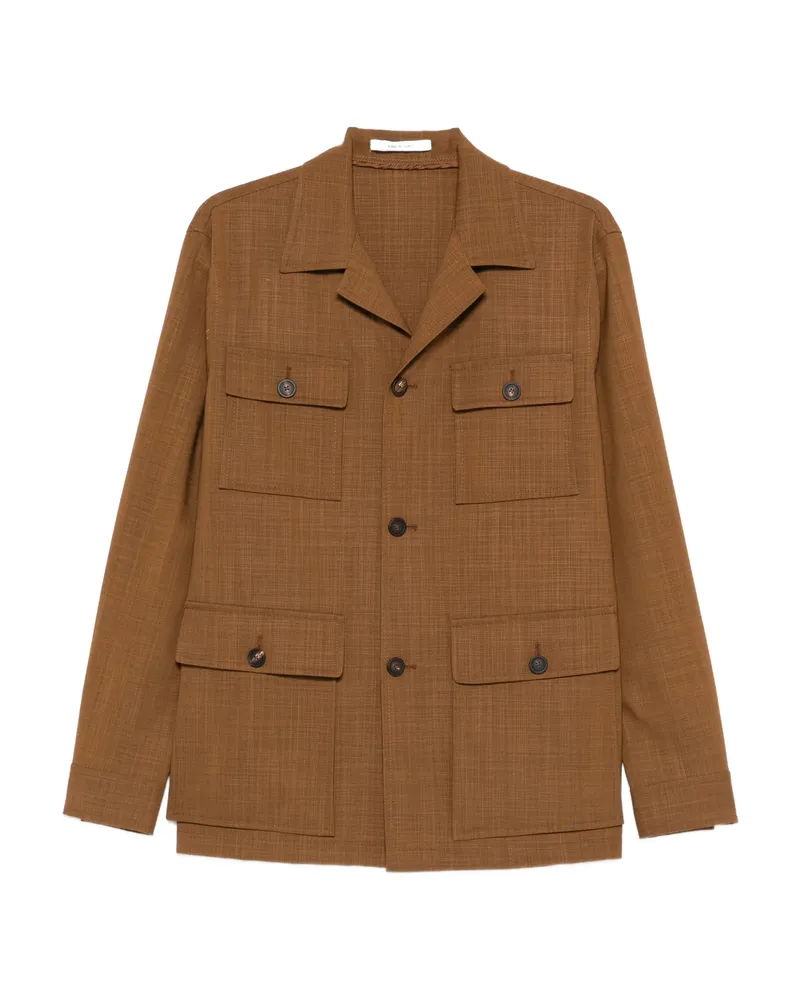 Tagliatore Front-pocket Shirt Jacket Brown