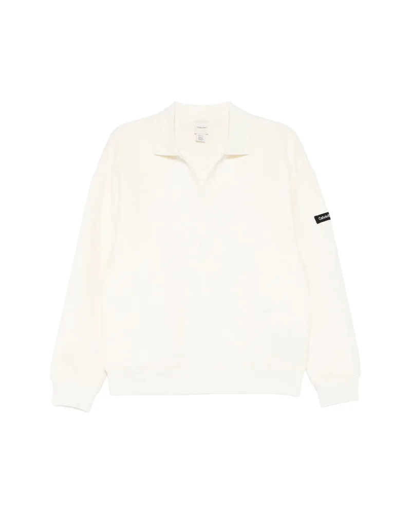 Calvin Klein Collar Long-sleeve Top Neutrals