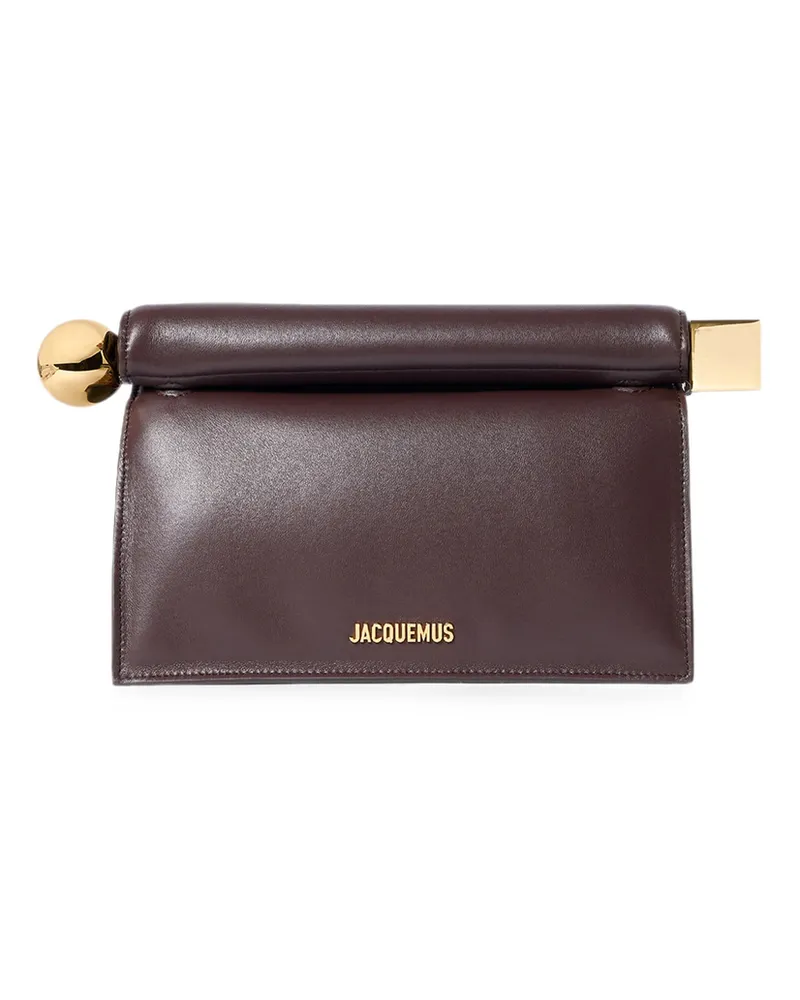 Jacquemus Rond Carré Logo-plaque Clutch Bag Brown