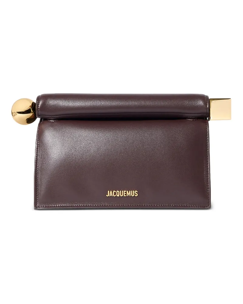 Jacquemus Rond Carré Logo-plaque Clutch Bag Brown
