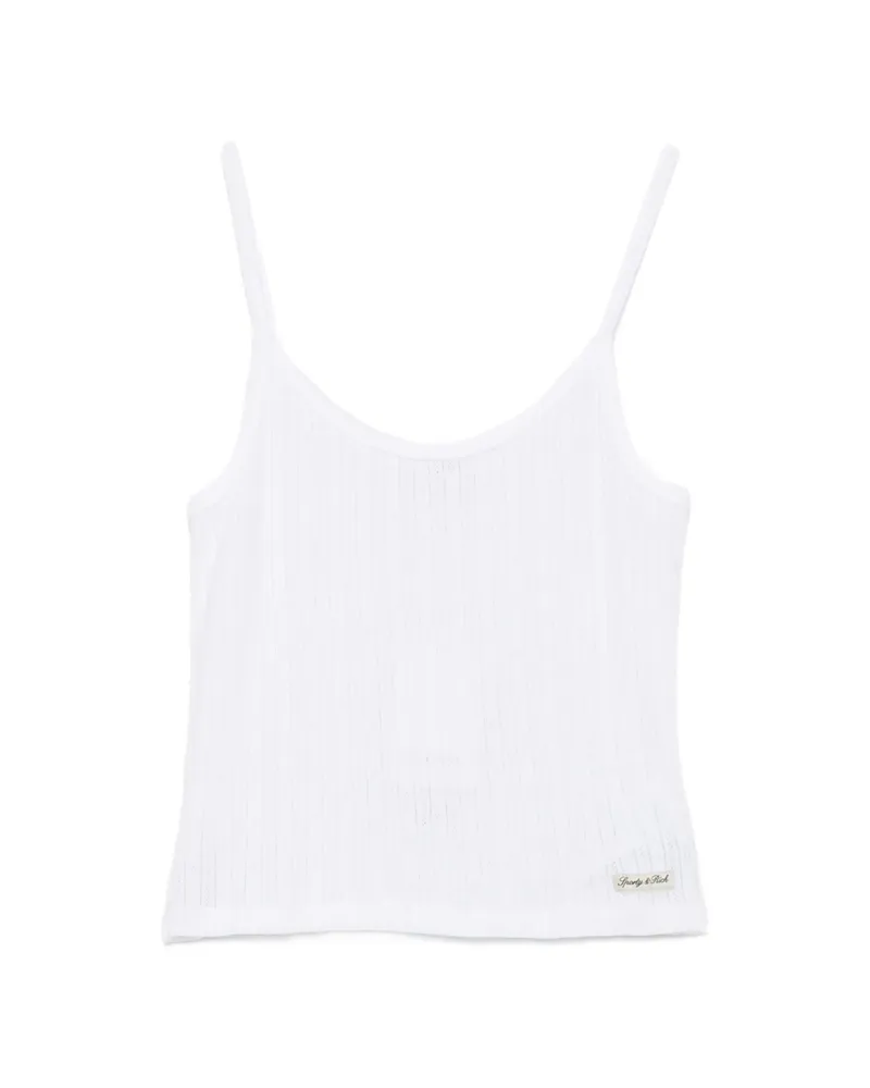 SPORTY & RICH Pointelle-knit Camisole Top White