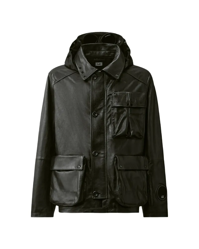 C.P. Company C. p. Company Goggle-detail Leather Jacket Black