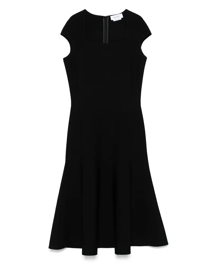 Alexander McQueen Flared-hem Midi Dress Black