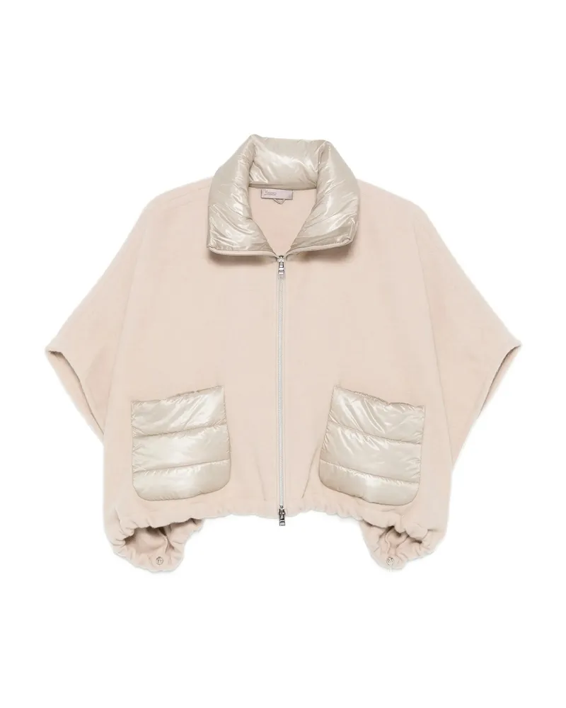 Herno Resort Short-sleeve Poncho Neutrals