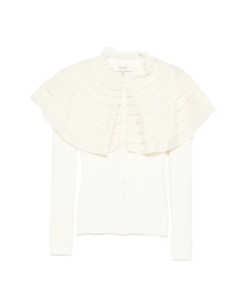Sea Wanda Lace-trimmed Cardigan Neutrals