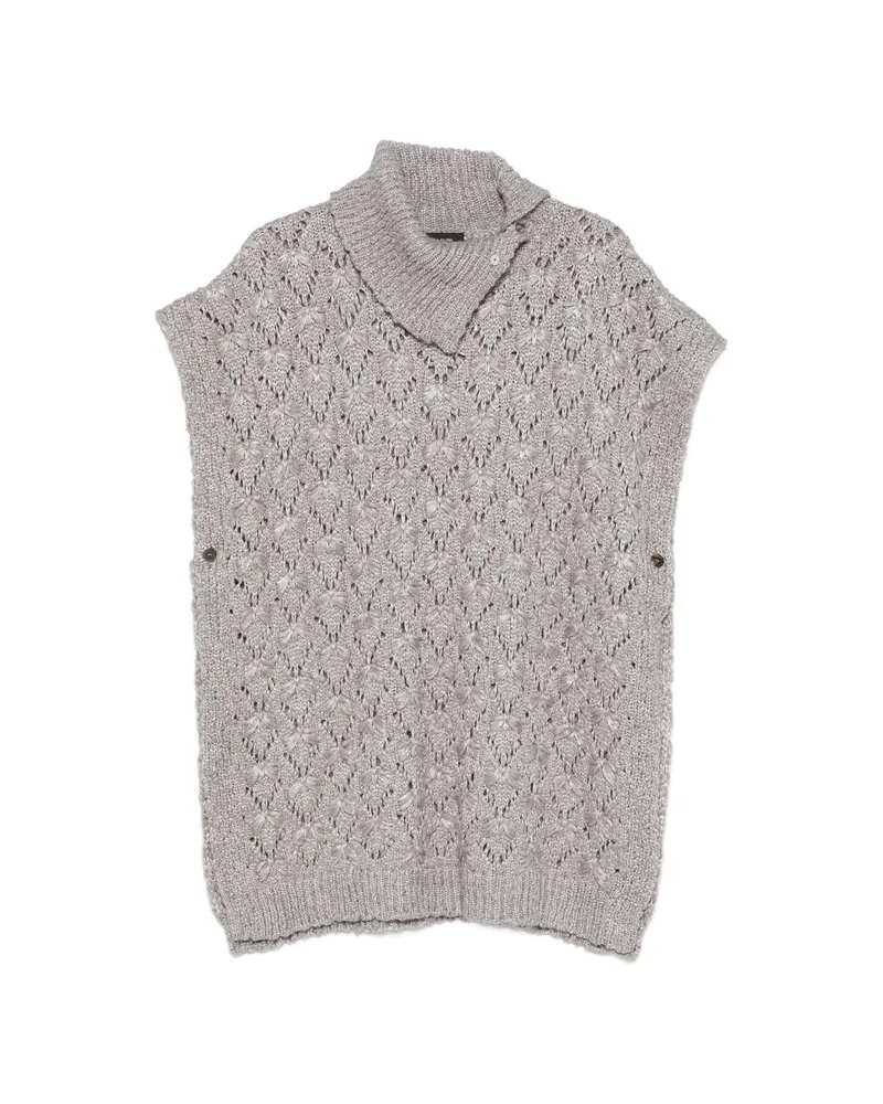 Fabiana Filippi Open-knit Poncho Grey