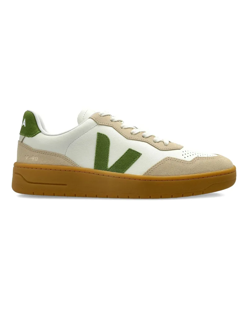 VEJA V-90 Leather Suede Sneakers White