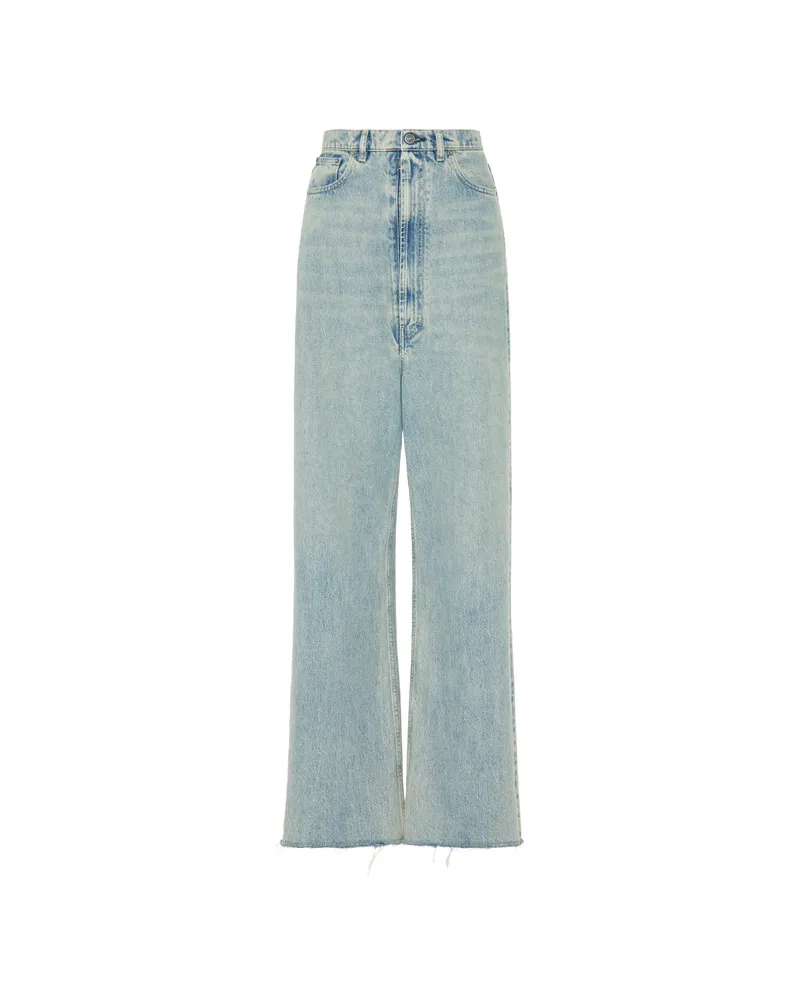 Maison Margiela Raw-cut Wide-leg Denim Jeans Blue