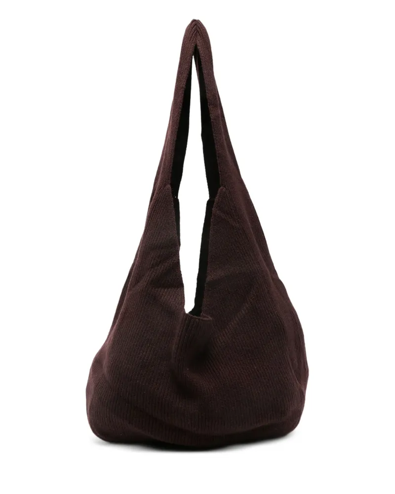 Aya Muse Sol Ribbed Shoulder Bag Brown