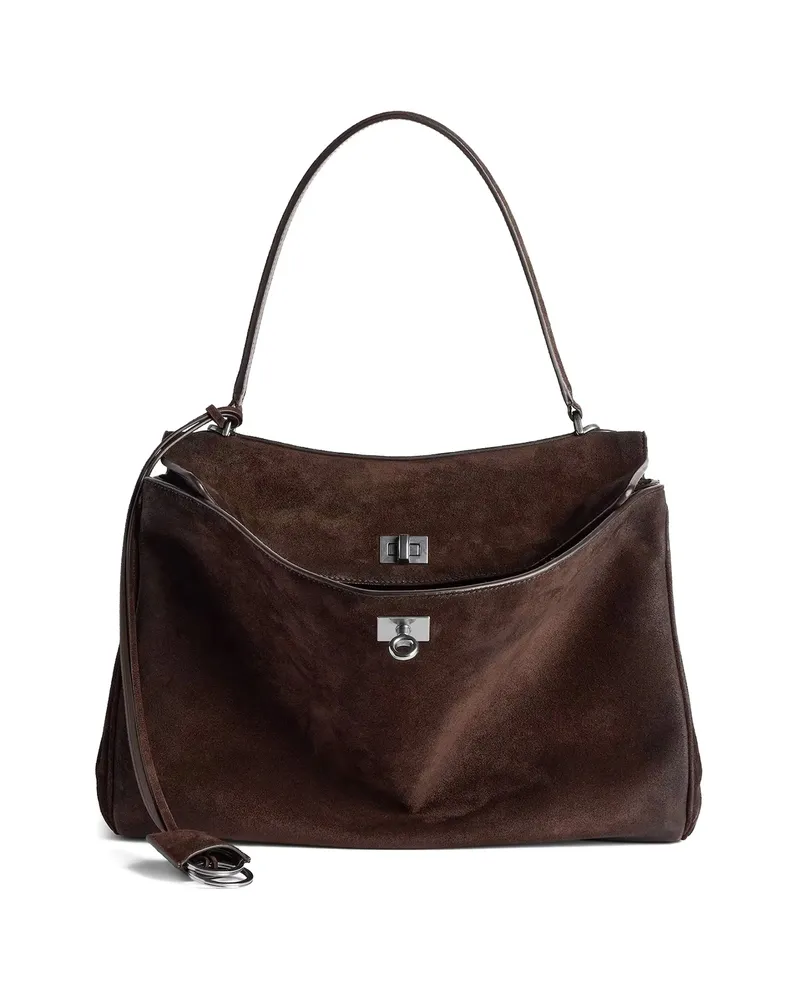 Balenciaga Rodeo Top-handle Suede Bag Brown
