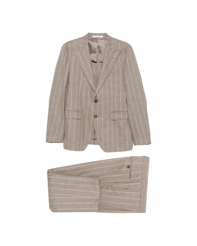Tagliatore Pinstripe-pattern Suit Neutrals
