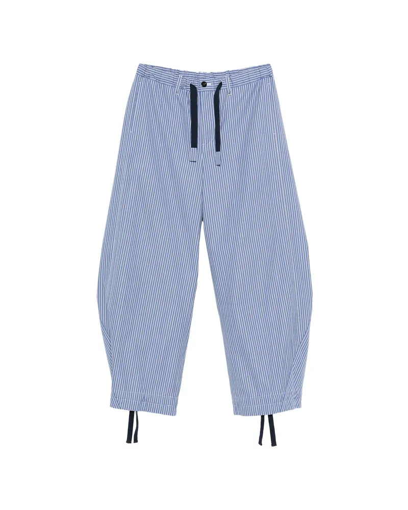 Sacai Striped Drawstring Trousers Blue