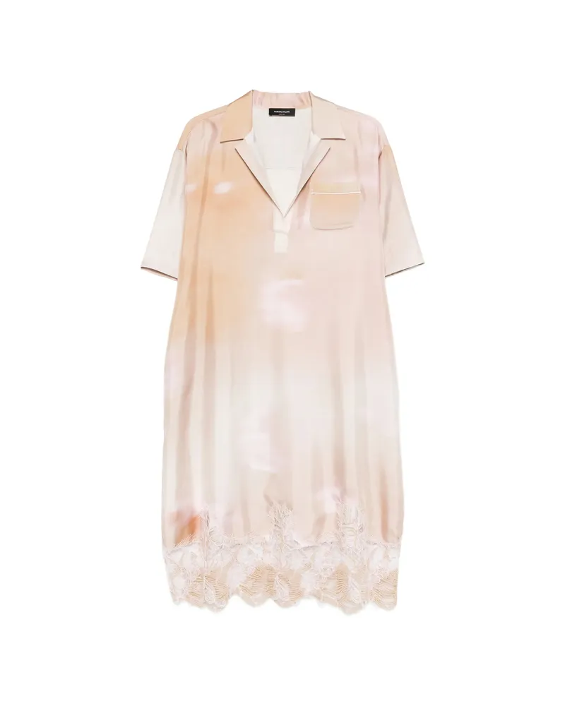 Fabiana Filippi Lace-trim Chest-pocket Midi Dress Neutrals