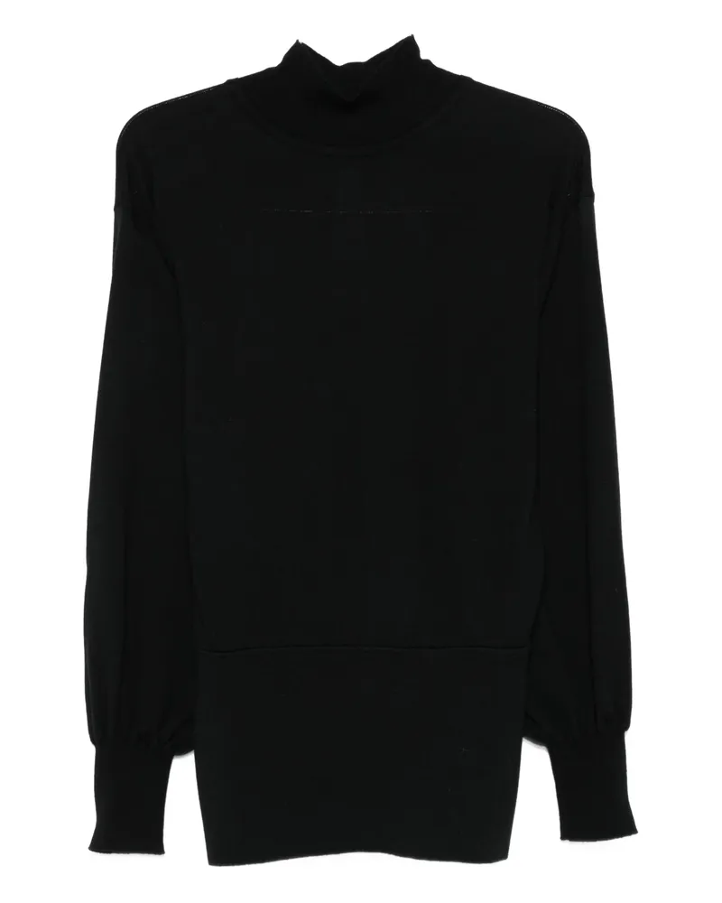 Antonino Valenti High-neck Balloon-sleeve Mini Dress Black