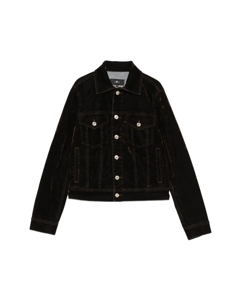 7 for all mankind Velvet-effect Button-up Jacket Brown