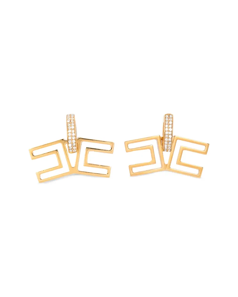 Elisabetta Franchi Logo-detail Earrings Gold