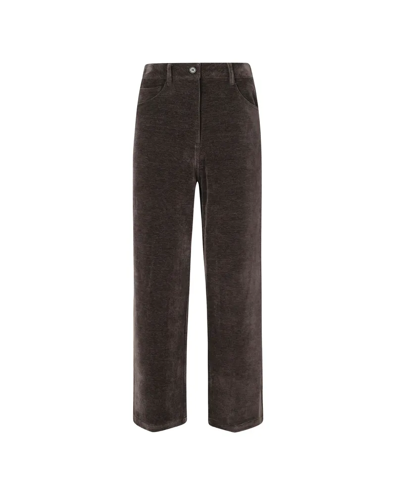 LOW CLASSIC Corduroy Straight-leg Trousers Brown