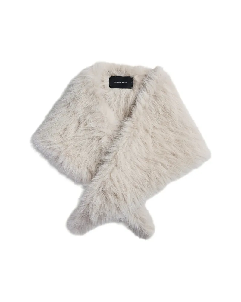 Simone Rocha Embellished Faux-fur Neckerchief Neutrals