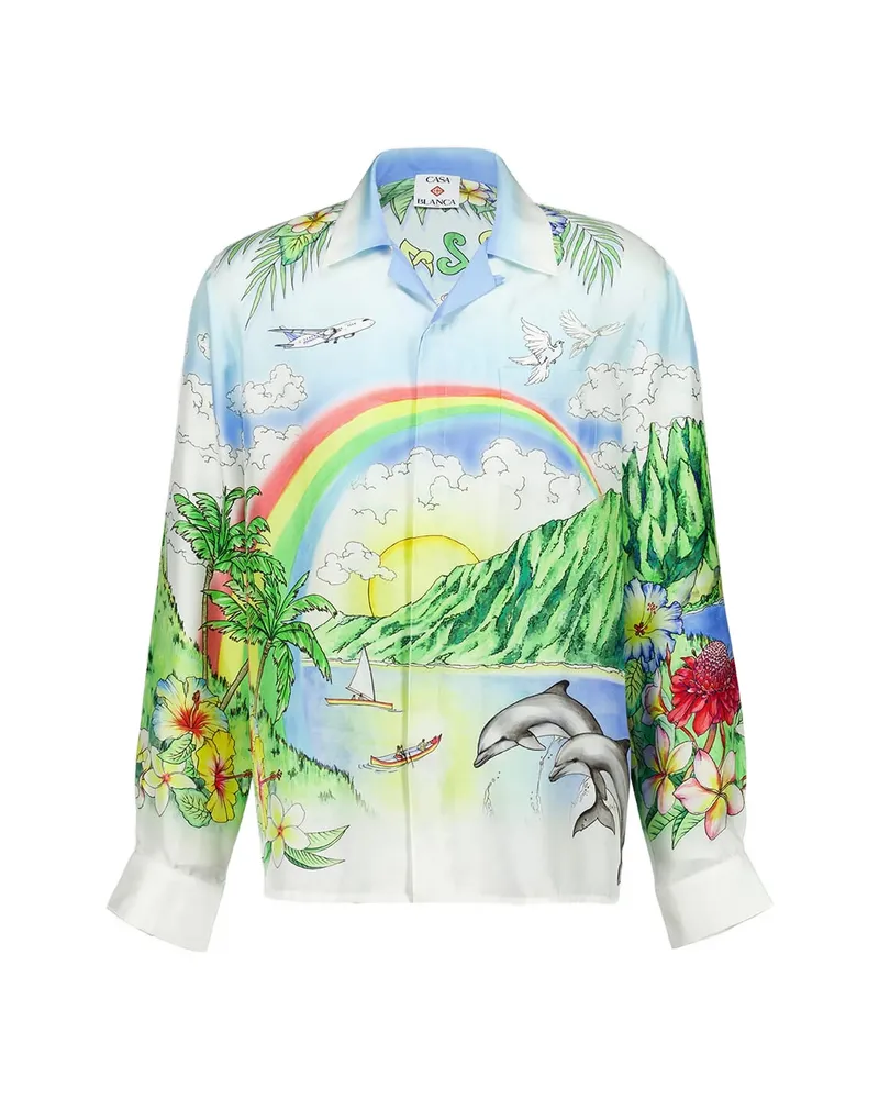 Casablanca Paris Aloha Long-sleeve Shirt White