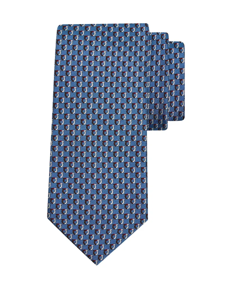 Ferragamo Jacquard Gancini Tie Blue