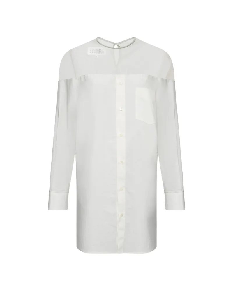 Maison Margiela High-cut Cuffed Cotton Shirt White