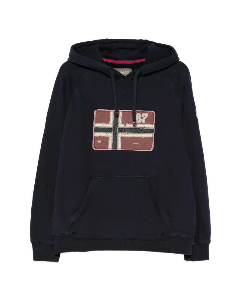 Napapijri B-Archive Logo-patch Drawstring Hoodie Blue