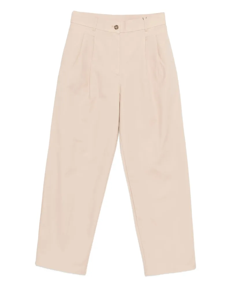 Calvin Klein Button Pleated Trousers Neutrals
