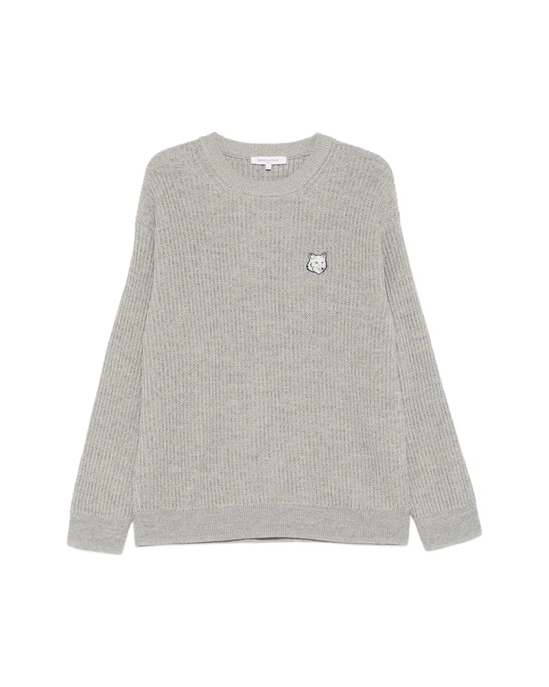 Kitsuné Ribbed Logo-patch Sweater Grey