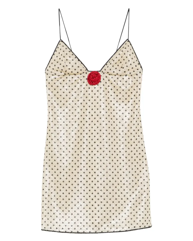 Oséree Lumière Rose Pois Mini Dress Neutrals