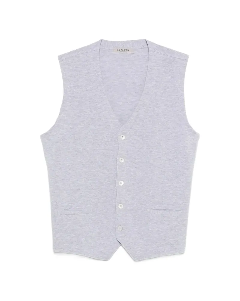 La Fileria V-neck Buttoned Knitwear Grey