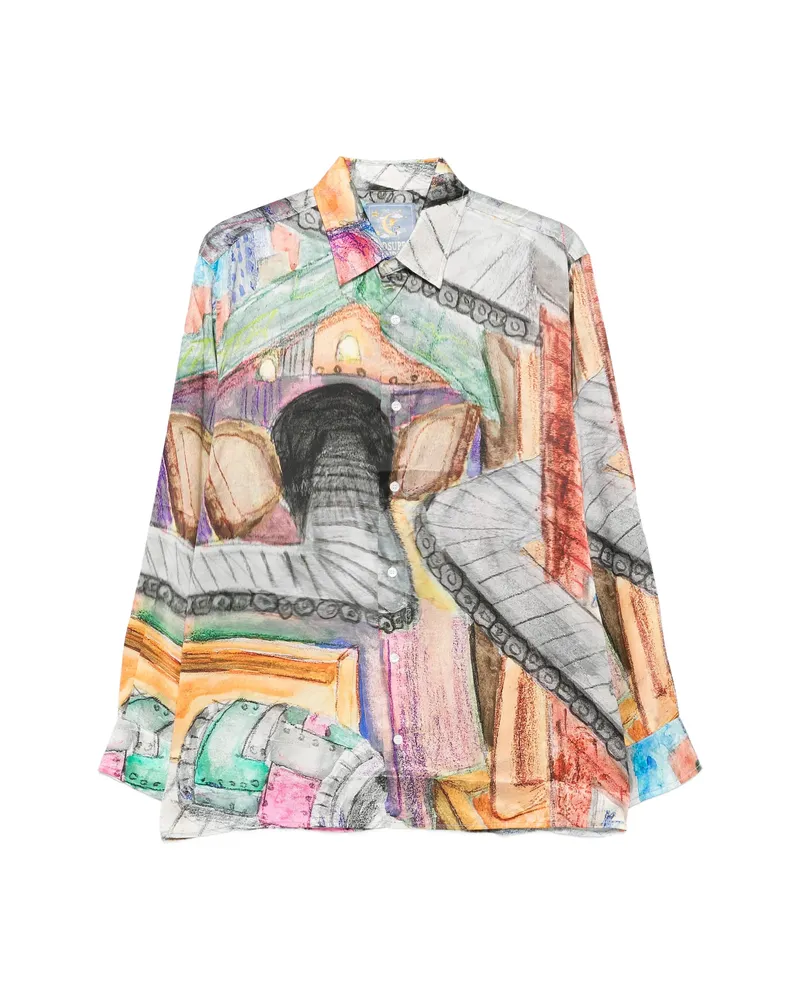 KidSuper Patterned Button-up Shirt Grey