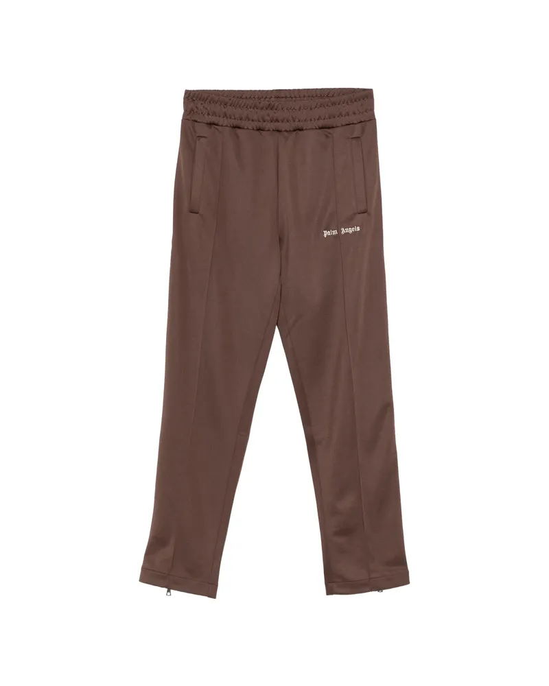 Palm Angels Embroidered-logo Side-stripe Track Pants Brown