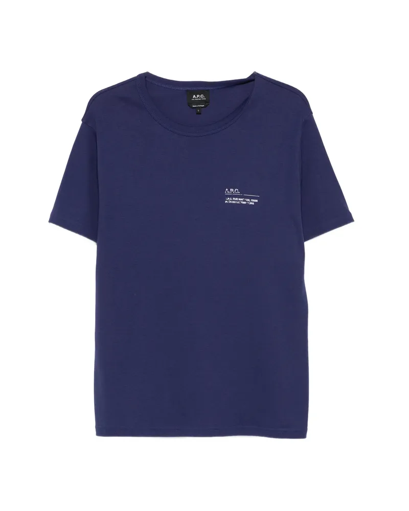 A.P.C. A. p.c. Crew-neck Logo-print T-shirt Blue