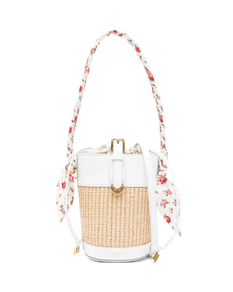 Dolce & Gabbana Floral-print Bucket Bag Neutrals