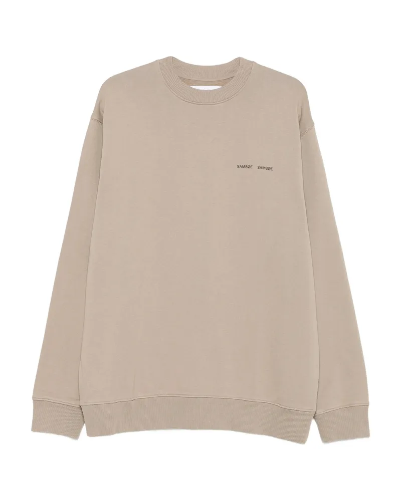 Samsøe & Samsøe Crew-neck Logo Sweatshirt Neutrals