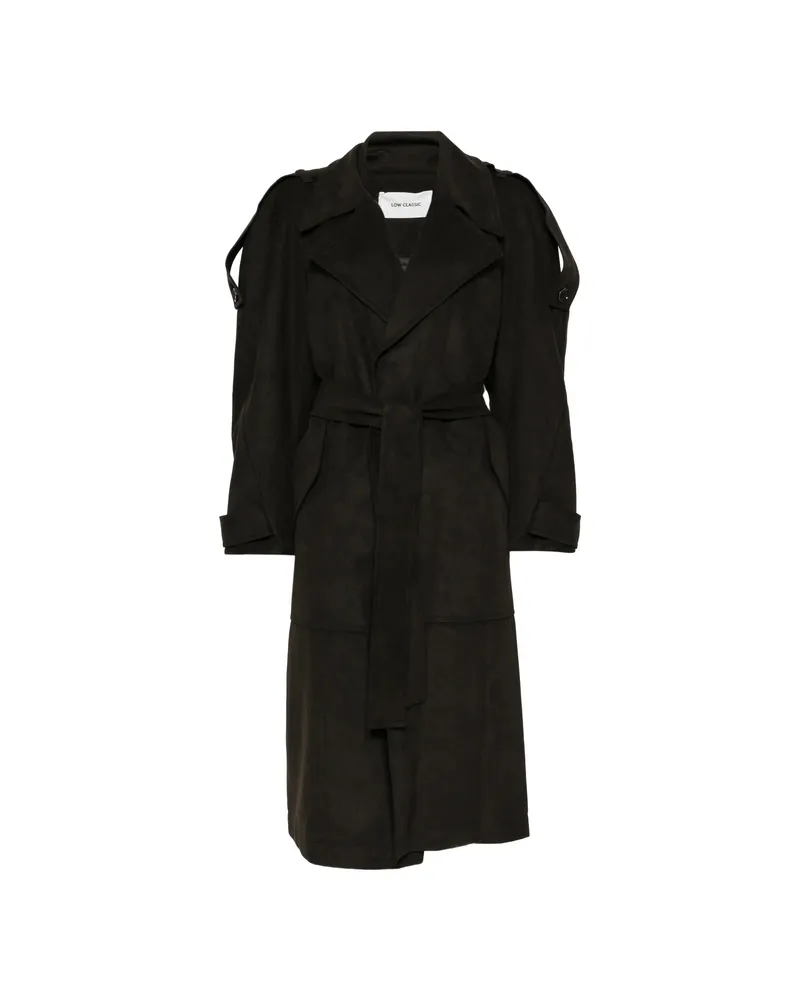 LOW CLASSIC Belted Trench Coat Brown